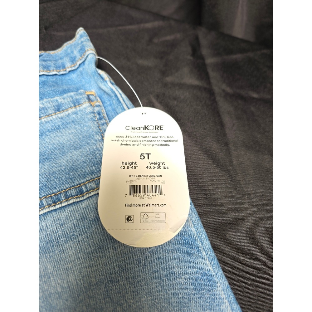 Wonder Nation Girls Toddler Flare Jeans Medium Enzyme Wash Denim 5T NWT - Picture 4 of 7
